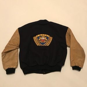 Vtg Amstel light Wool & Leather jacket bomber Sz M